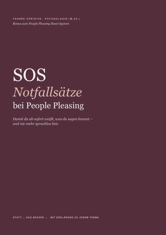Vorschau: SOS-Notfallsätze bei People Pleasing